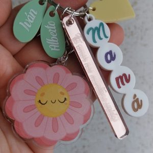 Llavero Flor y Hojitas Día de las Madres