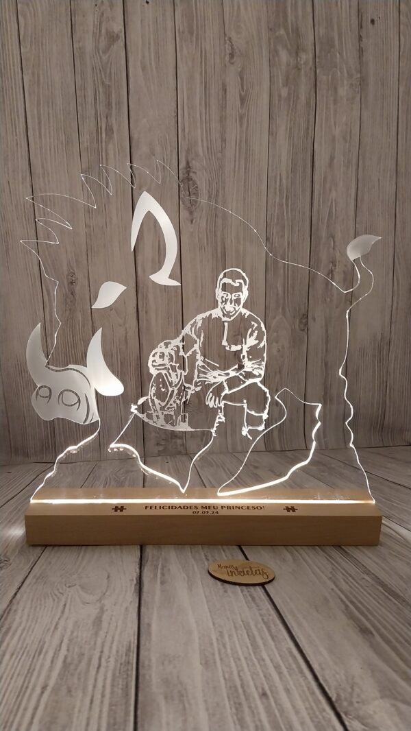 Lámpara base madera y metacrilato transparente Extra Grande Base 30cm