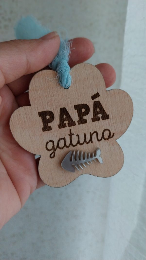 Placas de Madera Día del Padre Papá Gatuno