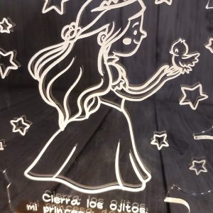 Lámparas Quitamiedos de Metacrilato con Base de Madera