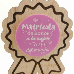 Placa con base de madera Matrícula de Honor