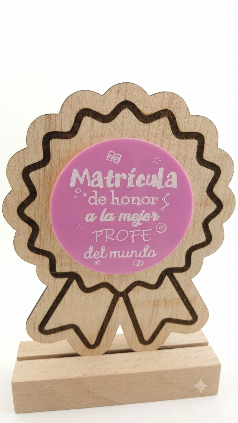Placa con base de madera Matrícula de Honor