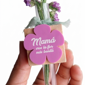 Florero Magnético de Madera y Cristal