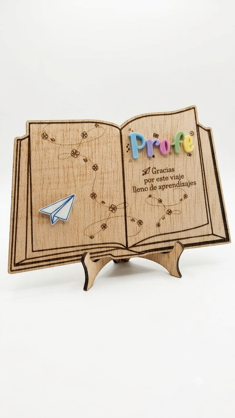 Placa en Forma de Libro para Profes