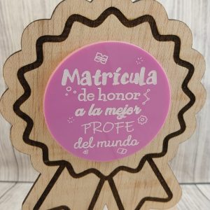 Placa con base de madera Matrícula de Honor