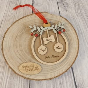 Bola de Navidad Familiar Acebo con Adornos
